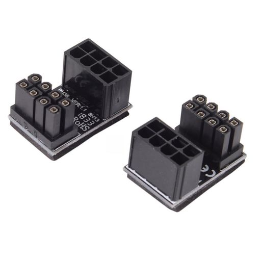 For Audios - NFHKATX8ピンメス-8ピンオス180度角度付き電源アダプタデスクトップ用グラフィックスカード