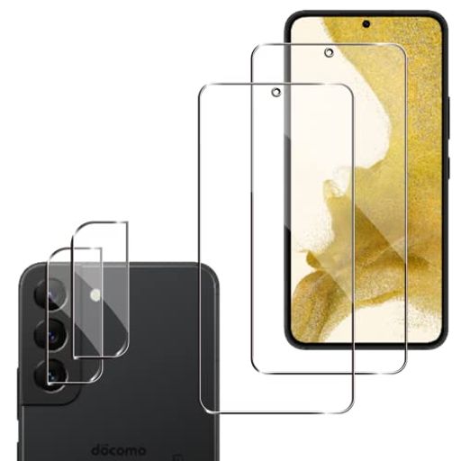 Wigsii対応GalaxyS225G用ガラスフィルム【2+2枚セット】WigsiiGalaxyS225gSC-51C/SCG13保護フィルム*2+カメラフィルム*2【高品質日本AGC旭硝子素材】硬度9H