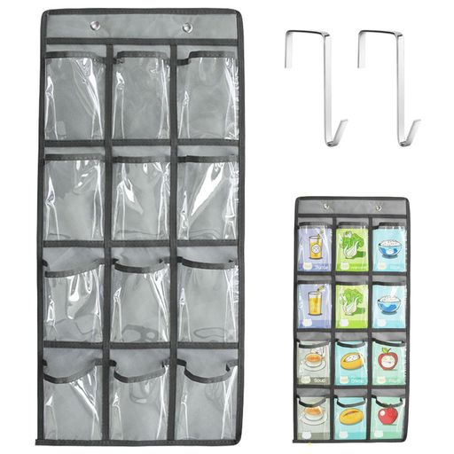 文房具、化粧品 【製品仕様】12ポケットデザイン:幅30.5cmx高さ60.5cm、重量約0.11kg。各ポケットサイズ:幅9cmx高さ12cm。 【高品質素材】透明なPVCと厚手の不織布で作られており、耐摩耗性と耐久性に優れています。折りたたみ可能なので、使用しないときは場所を取らずに簡単に収納できます。 【便利な省スペース設計】フック2個付きで、ドア裏・壁面・クローゼット側面などに簡単に吊り下げられ、スペースを効率的に活用できます。薬カレンダーやメモ収納袋として使用でき、整理整頓に最適なアイテムです。 【一目でわかる】透明ポケット設計により、収納物が一目でわかり、出し入れも簡単です。日常の必需品を整理整頓して管理できます。 【幅広い用途】玄関、キッチン、浴室、リビング、教室など様々な場所に適しています。携帯電話、携帯ケース、ウェットティッシュ、薬、リモコン、化粧品、学習カードなどの収納に使えます。