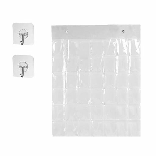 カードホルダー壁掛け42枚のカードを収納可能鑑賞写真展示用ホルダー透明10.5cm*8cm以内に対応フック付き