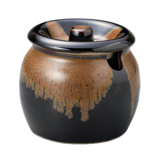 天目3号ツボカット付[11x9.5cm・410cc]|薬味壷|