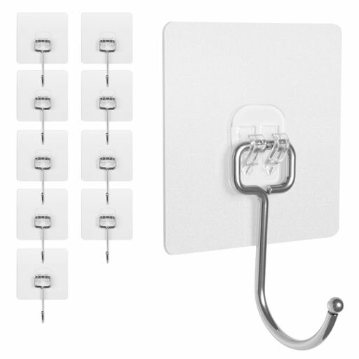 壁掛けフック粘着強力耐荷重30kg8x8柔らかい防水防錆貼って剥がせるキッチンフック壁傷つけないバスル..