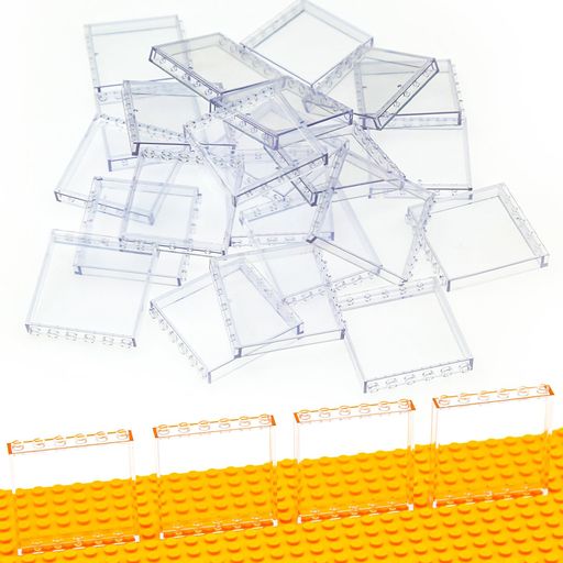 30個のユニークなクリアブリックパーツ 1x6x5 クラシック - ウィンドウバルクフラットプレートビルディングブロックセット (透明) アクティビティテーブル、創造性、学校のプロジェクト…