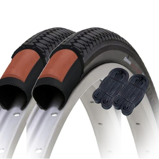 27 吋 - シンコー27インチ自転車タイヤチューブ各2本セットペア巻AntiPunk27x13/8ブラックW/OSR07860208