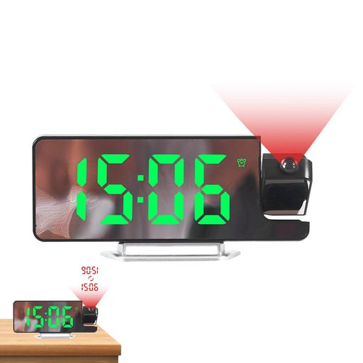 PAVIKE投影時計デジタルプロジェクション時計天井投影3段階明るさ調節12H/24H時間表示180°反転可能温度・湿度・カレンダー表示子供寮屋外教室用オフィス旅行用(グリーン)
