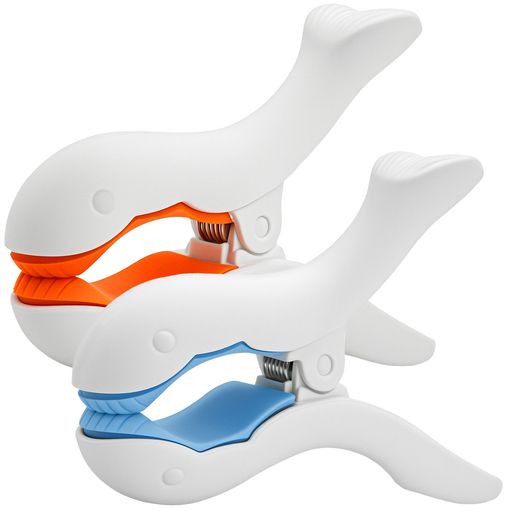 SHIDOWビッグホエールビーチタオルクリップ頑丈な洋服ピン防風プラスチック洗濯ばさみ動物型タオルラン..