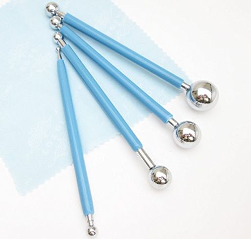 Rakukatsu-do4本セット8タイプ粘土細工クレイ丸棒お手入れ用クロスセット