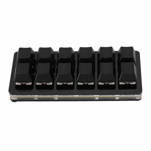 片手マクロメカニカルキーボード、12キーホットスワップ可能RGBゲーミングキーパッド、プログラマブルミニレッドスイッチキーボード、OSX用、用、Pi用(黒)