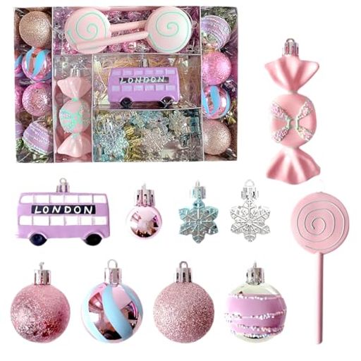 🎄【出荷内容】🎄: オシャレ マカロンクリスマスペンダント飾り34個セットです(9*4cmのキャンディー*2pcs、4cmのクリスマスボール*8pcs、3cmの雪の華*10pcs、2cmの円形ペンダント*11pcs、13*5cmのロリポップ*2pcs、8cmのバスしゃ*1pcs)。ガーリーなデザートデコレーション。カラーにピンクブルーボールをつけるクリスマスボール、色鮮やかキラキラした、クリスマスツリーの精巧で美しいマカロンクリスマスペンダントあなたのクリスマスタイムを思い出に残る楽しいものにしてくれます。 🎄【材質】🎄:素材を採用プラスチック。環境に優しい無毒配慮したマテリアル、1つ買うとN年使える、使ってみて安全安心。ストラップに付きて、クリスマスツリーにかけることが簡単に。この製品は耐久性があり、耐老化、長期間使用できます。キラキラクリスマスボールやイルミネーションを組み合わせれば、きらきら輝く雰囲気をかもし出し易いです。(イルミネーションは付きていません。