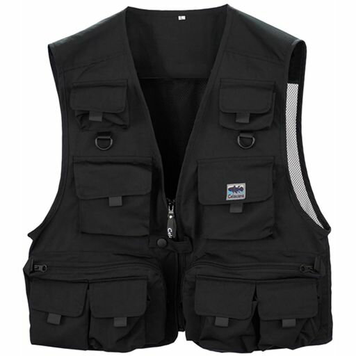 [エクセル]フィッシングベストブラック/カーキグリーンM/L/LL/3L釣りアウトドアキャンプカメラマン防災ルアー速乾軽量耐滑通気性国内釣具メーカーCELACANZNFC-2170(JPアルファベットLL