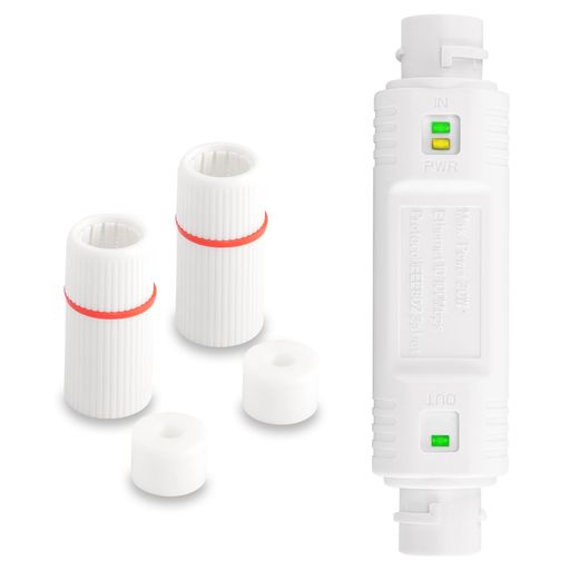 SinLoon IP67防水PoEエクステンダー 100m/250m延長 10/100Mbps 屋外用PoEリピータRJ45イーサネットPoEエクステンダー ウェブカメラ用 プラグアンドプレイ(白)