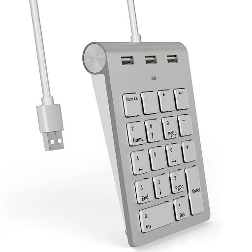 超薄型でコンパクトなサイズ:数字キーパッドとUSBハブ機能を備えた有線テンキーは、コンパクトなサイズでスペースを取りません。薄型でコンパクト、バッグやポケットの中に入りやすい、仕事やレポート作成など、外での仕事に大活躍。 ハブを備えた多機能なテンキー:このキーボードには3つのUSBハブが内蔵されており、追加のUSBポートが必要な場合でも便利です。各ポートは高速データ転送に対応しており、パソコンに接続された周辺機器の数を増やすために最適です。ノートPCやネットブックでの使用に最適な、コンパクトなUSBテンキーボードです。 シンプルな操作性:シンプルで使いやすい設計が特徴のこのキーボードは、快適なタイピング体験を提供します。耐久性のあるキーボードケースとしっかりとしたキーピッチは、長時間使用しても手や指の疲れを最小限に抑えます。独立した数字キーパッドを備えているため、データ入力や電卓の使用など、さまざまな作業に適しています。 プラグアンドプレイ:専用ドライバなどのインストール作業が不要で、パソコンのUSBポートに接続するだけですぐに使えます。