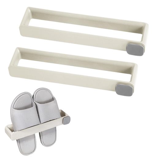 Zhejiaスリッパラック2個セットファッション壁掛けスリッパ立てスリッパラックタオル掛け、鍋蓋掛けな..