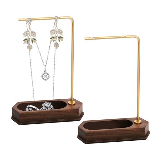 DIFEIUKIイヤリングスタンドL型2個セットピアススタンドジュエリースタンドトレイ付きピアス置きジュエリー収納展示デスクトップ玄関置物自宅店舗販売用写真撮影小道具