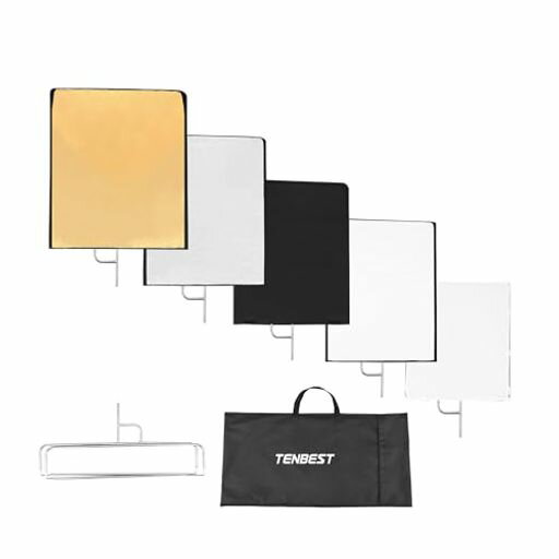 【多用途】:90x120cm反射板ディフューザーパネル、ポートレート写真やビデオ撮影用のステンレススチールフレーム。 【4イン1リフレクター&amp;半透明ディフューザー】:4イン1のリフレクターには、金、銀、黒、白の反射面があり、創造的な照明コントロールが可能です。 【折りたたみ可能なデザイン】:折りたたみ可能なフレームで、収納や持ち運びが簡単です。 【耐久性のある構造】:頑丈なステンレススチールフレームにより、長期間使用できます。 【コンビニネットキャリーバッグ】このキットには、コンビニネット輸送用の丈夫な生地で作られたキャリーバッグが付属しています。