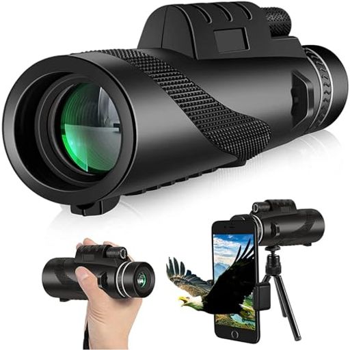Rakuten - 単眼望遠鏡80x100高倍率単眼鏡スマホ望遠レンズスマホレンズ小型BAK4FMCプリズム高透過率伸縮式三脚携帯電話ホルダー片手操作野鳥観察観劇ライブアウトドア野球観戦Black