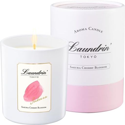 Laundrin’(ランドリン)アロマキャンドルサクラチェリーブロッサムの香り180gギフトプレゼント約36時間植物性100%・パラフィンフリー