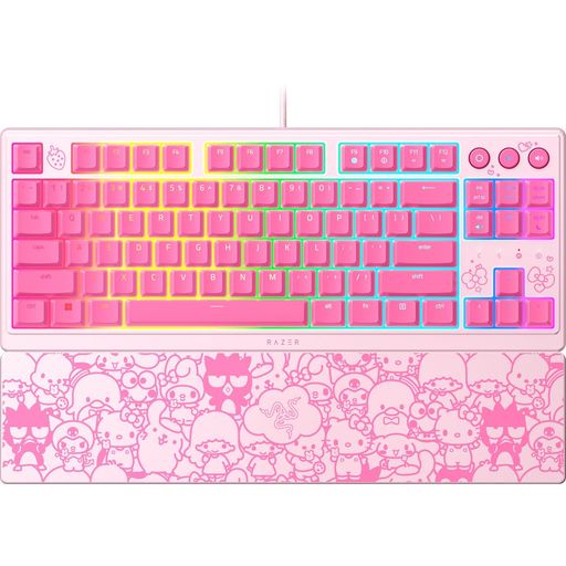 RazerOrnataV3TKLゲーミングキーボードロープロファイルキーメカメンブレンスイッチUVコーティングキーキャップバックライトメディアキー8ゾーンRGBライティング磁気リストレストハローキ…
