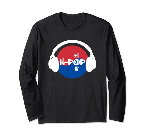K-POP ヘッドフォン KPOP シンボル ハンド & ハート 長袖Tシャツ