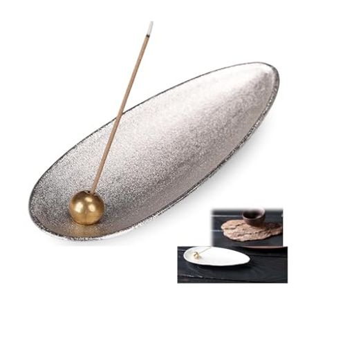 Mirhua線香立てお香立線香立仏壇用皿金属製携帯便利瞑想座禅リラックス茶道ヨガインテリア(シルバー1個)香炉おしゃれ北欧