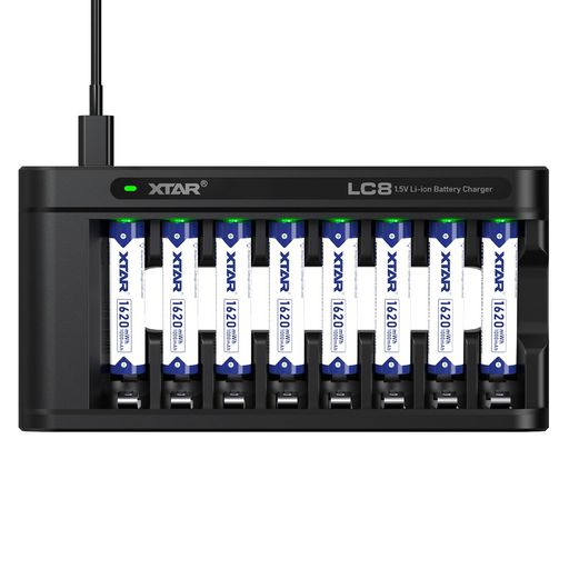 XTAR1.5V単4リチウム電池1620mWh高容量AAA充電池(単四電池8本+LC8充電器)