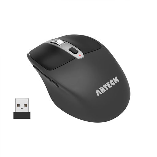 Arteck 2.4G ワイヤレス マウス USBレシバー 人間工学に基づいた設計 静音クリック サイドボタン搭載 マウス コンピューター、デスクトップ、PC、ラップトップ、Windows 11/10/8/7との交換性あり