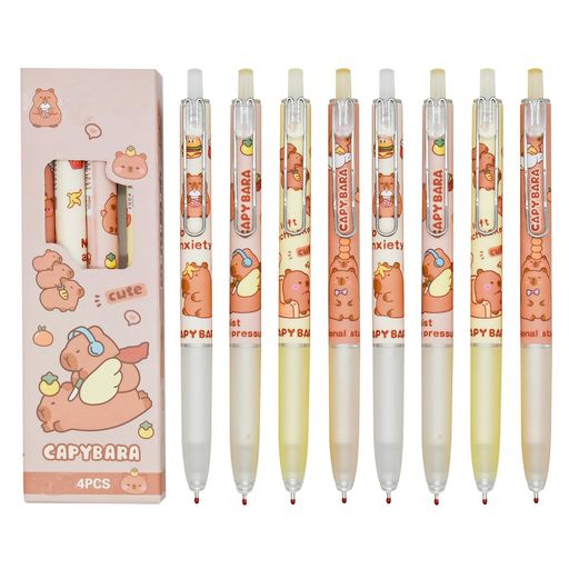 【セット内容】4スタイルx各3本(合計12本セット)/仕様:ノック式ボールペン 【製品情報】全長約145mm/約11g,軸素材:プラスチック 【インク】黒インク/ボール径: 0.5mm 【特徴デザイン】滑らかな書き心地、軽量で、プレミアムプラスチックシェル、握りやすく,動物カピバラパターンデザインのかわいいボールペンです 【ギフト】可愛い筆記用具系は、記念日、クリスマスや誕生日のプレゼント、また自分へのプレゼントにも