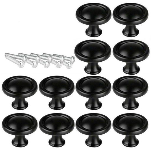 TOOLSAVING 取っ手 引き出しつまみ ドアハンドル 戸棚 ノブ 食器棚用 直径28mm キャビネット取手 プルハンドル 丸型 12個セット ネジ付き