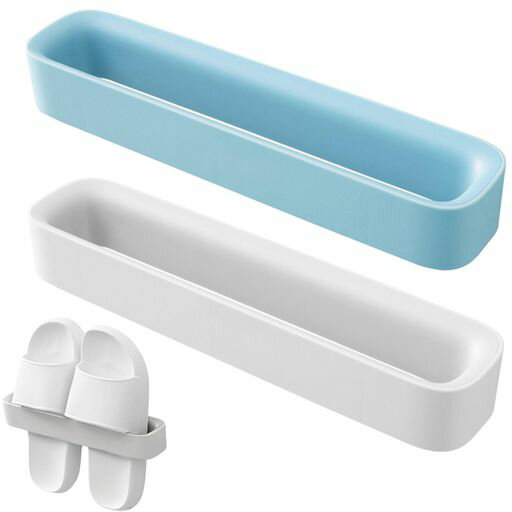 スリッパラック2個セット壁掛け式穴開け不要粘着式スリッパ置きサンダル収納スリッパ掛け壁面に傷つか..