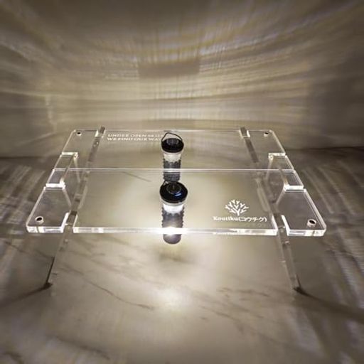 Koutiku(コウチク) アウトドアテーブル ミニテーブル アクリル おしゃれ ローテーブル 折りたたみ式 goal zeroと併用可能 組立/設置簡単 多機能 キャンプ ケース付き