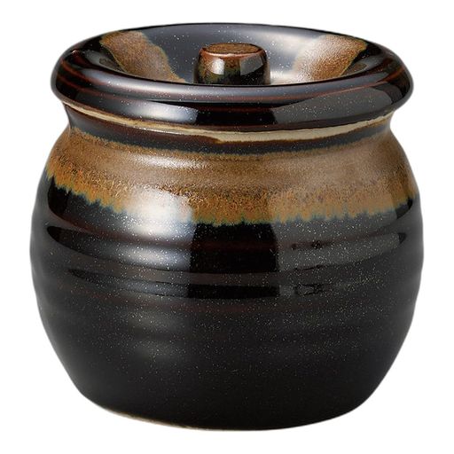 天目金流し2号蓋物[9.5x8.5cm・350cc]|薬味壷|