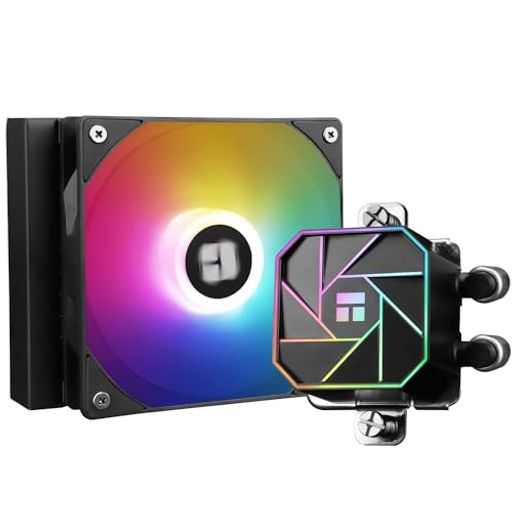 THERMALRIGHTAQUAELITE120V3液体CPUクーラー、120冷却列サイズ、120mmPWMファン、S-FDBベアリング、AMD..
