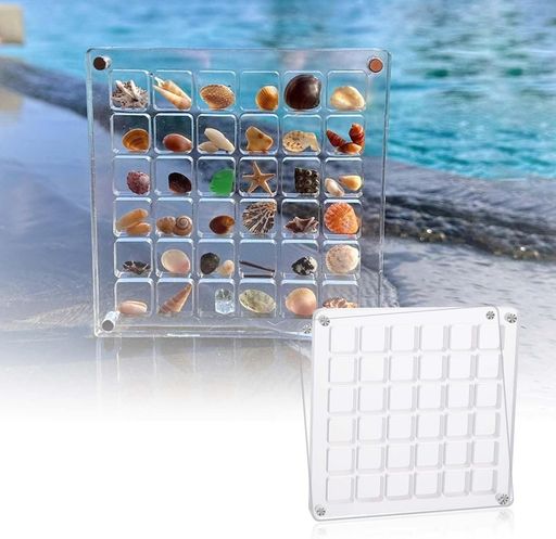 siawadeky貝殻ディスプレイボックス2個セット全透明マグネット式ミニ貝殻ボックス防水防塵アクリル製シ..