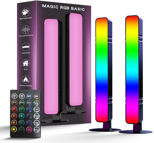 RGBデスクランプ ゲーミングランプ 、RGBアンビエント照明、RGB.リモートのリズムライト、LEDデスクランプ 、RGBゲーミングランプ 、間接照明 DIY調光 APP制御 マルチモー 音楽同期 ゲーム、PC…