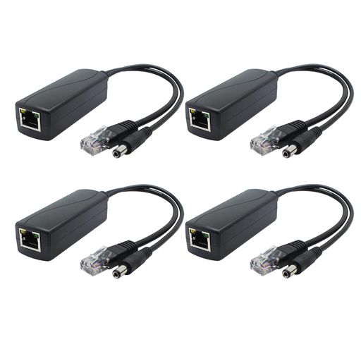 ANVISION 4パックギガビットPoEスプリッター、48V〜12V 2Aイーサネットアダプター、セキュリティカメラ、AP、Voipなど、AV-PS12-G用