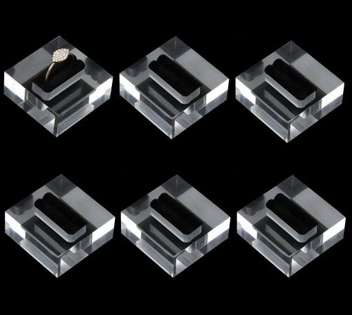 Sundries Box - seimeinokiリングスタンド6個入リングディスプレイスタンド半分埋め込み式アクリル製展示台指輪置きクリア指輪スタンドアクセサリースタンド指輪保管店舗販売ディスプレイ撮影4*4cm(透明)