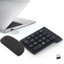 LLiKZioワイヤレステンキーとマウスセット2.4G18キー(ブラック)薄型持ち運び便利5000万回高耐久強力な互換性(製品自体には電池は含まれていません)