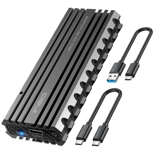 ineoM.2NVMePCIeSSD外付ハードドライブケース頑丈なアルミニウムとカーボンファイバー製アルミニウム合..