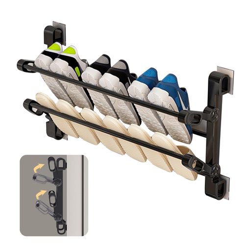 Anfiodas壁掛けスリッパラック靴ラック2段靴入れスリッパ収納玄関スリッパスタンドスリッパホルダース..