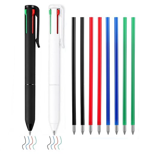 エンピツ 縦替芯付きの4色ボールペン、お買い得なセット。 エンピツ 縦ボール径0.5mm、黒・赤・緑・青の4色インク仕様のジェットボールペン。 エンピツ 縦ソフトシリコン製のグリップが指に優しく、長時間書いても疲れにくく、快適に使えます。 エンピツ 縦4色替え芯がスムーズに切り替わり、赤・黒・青・緑の4色インクで日常のニーズを満たします。 エンピツ 縦書き心地が滑らかで、オフィスでも学校でも大活躍!自分用はもちろん、入社や入学のプレゼントにも最適です!