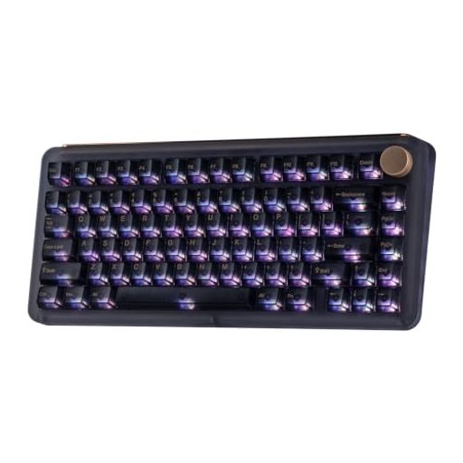 KiiBOOM Phantom81 V4 アクリル透明キーボード ワイヤレス 75% ゲーミングキーボード シャインスルーキーキャップ 8000mAhバッテリー 透明なキーボード RGBバックライト ホットスワップ対応