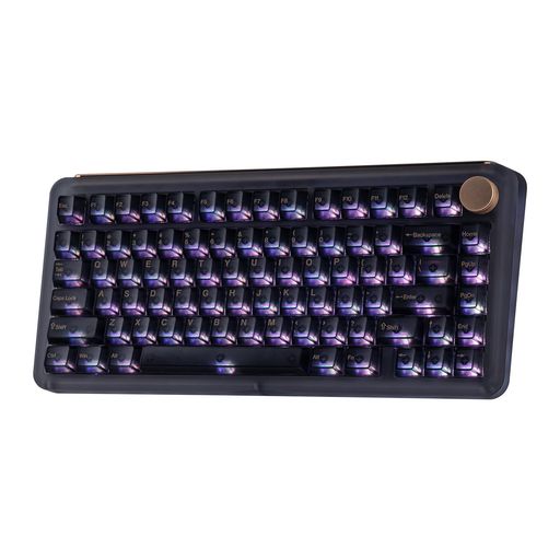 KiiBOOM Phantom81 V4 アクリル透明キーボード ワイヤレス 75% ゲーミングキーボード シャインスルーキーキャップ 8000mAhバッテリー 透明なキーボード RGBバックライト ホットスワップ対応