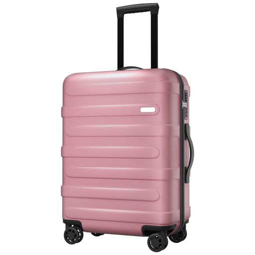 [VIVICITY]スーツケースキャリーケースキャリーバッグ大容量大型超軽量8輪360度回転静音TSAロック搭載ファスナータイプ旅行ビジネス出張(ローズゴールドMサイズ)