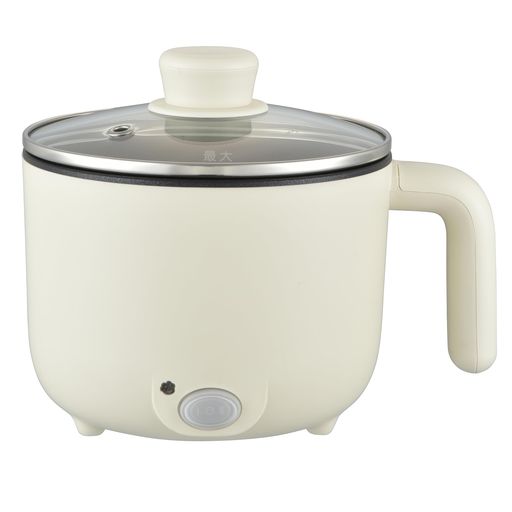 【 特 長 】 ◆煮る、茹でる、温めるがこれ1台で手軽にできます ◆フッ素樹脂加工でお手入れも簡単 ◆温度は強(600W)弱(300W)2段階に調節できます ◆調理の様子が確認できるガラスふた付き ◆片手で持ち運べる取っ手付き ◆内寸深さ約80mmの深鍋タイプ ◆本体外側は熱くならないので、食卓で使用する際も安心です ◆サーモスタット、温度ヒューズの2重安全装置付き ◆着脱式電源コード ◆本体カラーはホワイト 【 仕 様 】 ◆定格電圧:AC100V 50/60Hz ◆定格消費電力:弱...300W/強...600W ◆本体寸法:(約)幅221x高さ175x奥行170mm(ガラスふた含む) ◆内寸:(約)直径160x深さ80mm ◆質量:約930g(ガラスふた含む) ◆容量:1.2リットル ◆コード長:1.4m ◆付属品:専用電源コード、保証書付取扱説明書