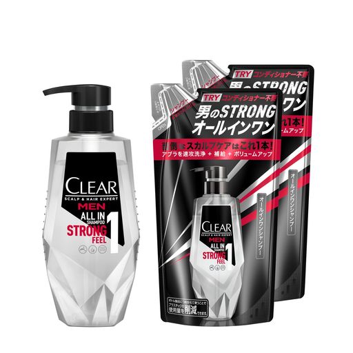 CLEAR(クリア)フォーメンオールインワンシャンプーセットメンズポンプ+詰め替え350g+280gx2個男性用