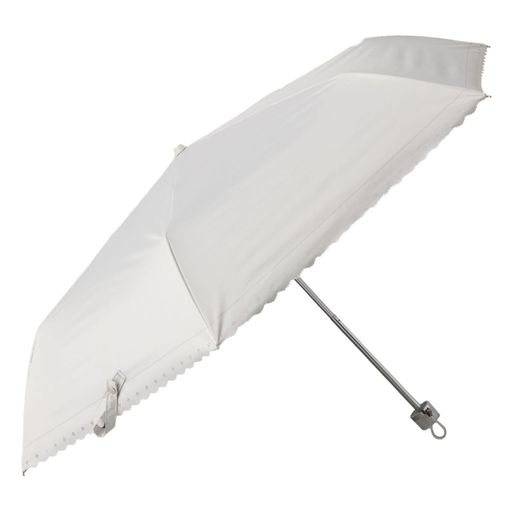 HAU 晴雨兼用 パラソル PUコーティング UVカット 遮光率 99% 折りたたみ スカラップ 10002956 オフホワイト