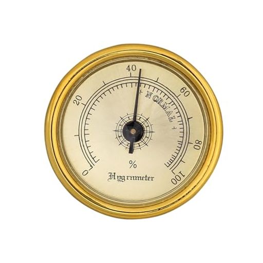 TVETE葉巻湿度計シガー湿度計湿度計おしゃれ機械式ラウンド円形合金湿度【0%-100%】アナログ壁掛け嵌め..
