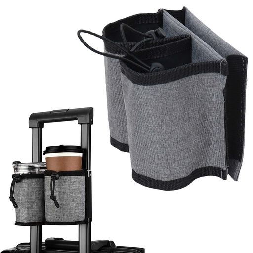 旅行用カップホルダーラゲッジトラベルカップホルダーカップホルダー持ち歩きコーヒーカップ2個収納可..