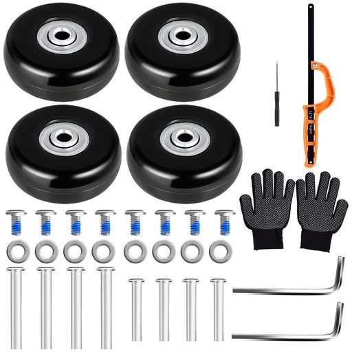 スーツケースキャスター交換4個セット帯のこ(直径50mm幅18mm)車輪補修用DIY修理キット静音キャリーケー..