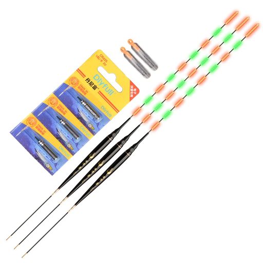 KINGKOO(夜色)釣り浮き電気ウキ夜釣りへら浮き釣りブイヘラウキ全長39.5cm~40.5cm3本9点灯!電子ウキ電気浮きナイターウキ斬新設計電池可逆挿入!